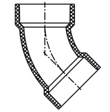 ABS DWV 45 Elbow (HUB x HUB)