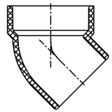 ABS DWV 45 Street Elbow Short-Turn (HUB x SPG)
