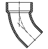 ABS DWV 45 Street Elbow (HUB x SPG)