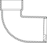 ABS-DWV 90 Reducing Closet Street Elbow with Test Cap (HUB x SPG)