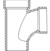 ABS DWV Street Sanitary Tee (SPG x HUB x HUB)