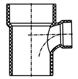 ABS DWV Reducing Street Sanitary Tee (SPG x HUB x HUB)