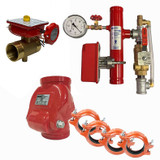 System Sensor Riser Manifold GROOVED w/Pressure Relief, T & D, Bronze Butterball  &  Check Valve + 4 Couplings