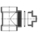 ABS DWV Test Tee (HUB x HUB x Cleanout W/ Plug)