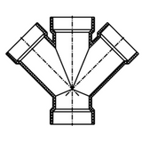 ABS DWV 45 Double Wye (ALL HUB)
