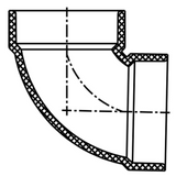 ABS DWV 90 Elbow Short-Turn (HUB x HUB)