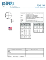 Fig. 233OD Stainless Steel One Hole Tube Strap Submittal
