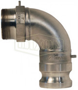 300F-90SS - Cam & Groove 90° Type F Adapter x Male NPT Elbow
