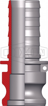 200-E-PM - Dixon Cam & Groove Type E Adapter x Hose Shank