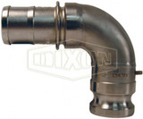200E-90SS - Cam & Groove 90° Type E Adapter x Hose Shank Elbow
