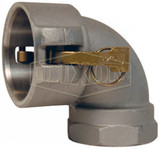 150D-90AL - Cam & Groove 90° Type D Coupler x Female NPT Elbow
