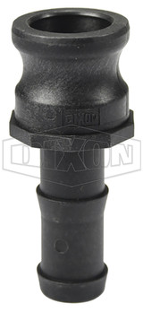 PPE75 - Glass-Filled Polypropylene Cam & Groove Type E Adapter x Hose Shank