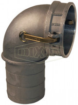 400C-90AL - Cam & Groove 90° Type C Coupler x Hose Shank Elbow