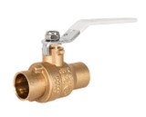 Lead Free Brass Ball Valve, Full Port, 2 Piece, Solder Connection, Dezincification Resistant Brass with Stainless Steel Ball and Stem, 600 WOG