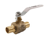 Lead Free Brass Ball Valve, 2 Piece, Threaded x Crimp Pex Connection, Dezincification Resistant Brass, 400 WOG