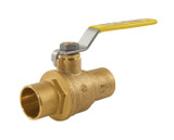 Brass Ball Valve, 2 Piece, Full Port, Solder Connection, 600 WOG
