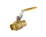 Brass Ball Valve, Full Port, 2 Piece, Solder Connection, Locking Handle, 600 WOG