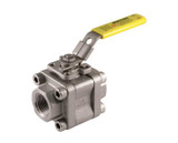 Stainless Steel Ball Valve, 3 Piece 4 Bolt Enclosed, Standard Port, Threaded Connection, 2000 WOG