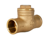 Lead Free Brass Horizontal Swing Check Valve, Solder Connection, Dezincification Resistant Brass, Class 125, 200 WOG