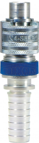 N4S4-LS - Dix-Lock® N-Series Interchange Male End x Hose Barb Safety-Lock Plug