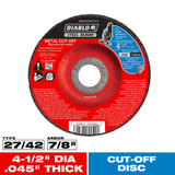 Steel Demon 4-1/2 in. Type 27 Metal Cut-Off Disc — aor dealer main image