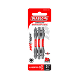2-1/2 in. Double-Ended Phillips, Square and Torx Drive Bit Assorted Pack (3-Piece) in retail packaging