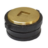 3" Cast Iron No Hub Cleanout w/ 2-1/2" Countersunk Brass Plug