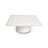 6" x 6" w/ 1-1/2" x 2" Outlet PVC Bell Trap Drain w/ Snap-in Lid (strainer)