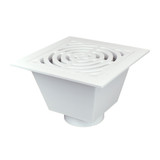 4" DWV PVC Floor Sink w/ Full Grate Dome Strainer