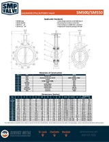 SM550SEG Wafer Style Butterfly Valve Data Sheet Pg. 1