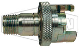 4PM6-FS - Dual-Lock P-Series Thor Interchange Male Thread Coupler with Knurled Flanged Sleeve