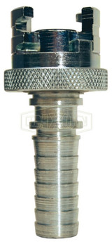 4PS6-FS - Dual-Lock P-Series Thor Interchange Hose Barb Coupler with Knurled Flanged Sleeve