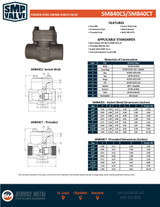 800# Forged Steel Threaded Swing Check SM840CT Data Sheet