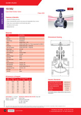 Crane 151XU 300# Flanged Globe Valve Data Sheet