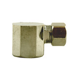 3/8" OD x 1/2" FPT Brass Compression Elbow- Chrome Plated - Lead Free