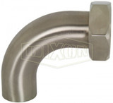 B2FP-G300 - Polished 90° Plain Bevel Seat with Hex Nut x Weld Elbow