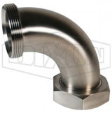 B2F-G150 - Threaded Bevel Seat x Plain Bevel Seat with Hex Nut 90° Elbow