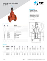 AWWA Gate Valve, MJ x Flanged Fig. 10MFN Data Sheet