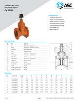 AWWA Gate Valve Mechanical Joint Fig. 10MN Data Sheet