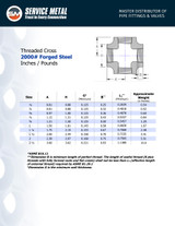 2000# Forged Steel Threaded Cross Data Sheet