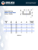 6000# Forged Steel Socket Weld Cap Data Sheet
