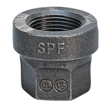 Black malleable iron reducing coupling, Figure 3121R, Class 150 with female npt threads
