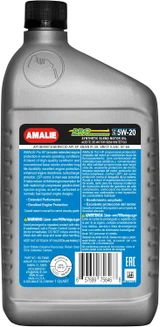 AMALIE Pro High Performance Synthetic Blend 5W-20 Motor Oil (160-75646-56) 1 Quart Bottle, Pack of 12