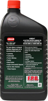 AMALIE AIRBOAT AVA PISTON ENG W100 50 (160-62046-56) 1 Quart Bottle, Pack of 12
