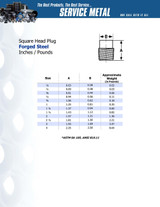 3000# Forged Steel Square Head Threaded Plug Data Sheet