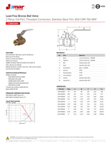 Lead Free Bronze Ball Valve
2 Piece, Full Port, Threaded Connection, Stainless Steel Trim, 600 CWP, 150 WSP