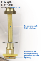 SetFast™ Adjustable Length Closet Bolts 5/16" x 3" 1-Pair