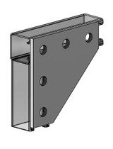 Fig. 9020FF 5-Hole Corner Gusset 5-3/8″ x 5-3/8″