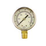 2" x 15 Lbs Pressure Gauge, 1/5 lb Increments
