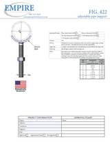 Empire Figure 422 – Adjustable Pipe Support Submittal